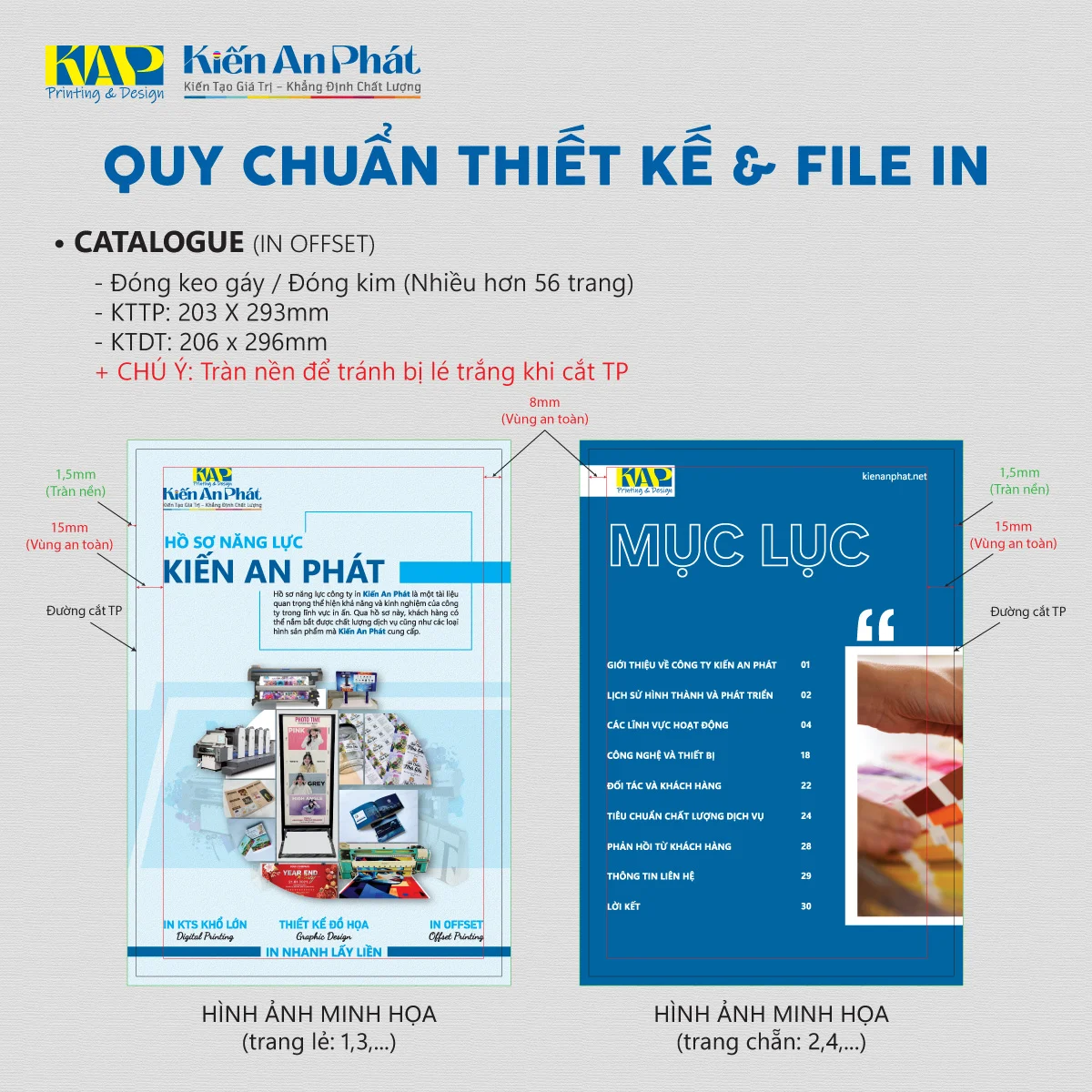 Quy chuẩn thiết kế catalogue đóng keo gáy