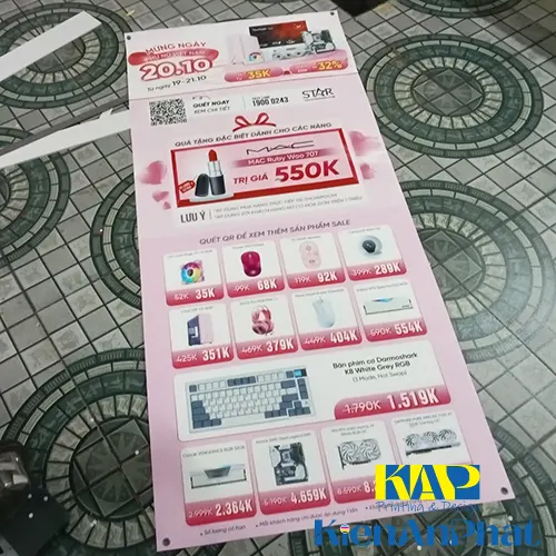 in Poster gắn Chân standee X cường lực KAP-CL08