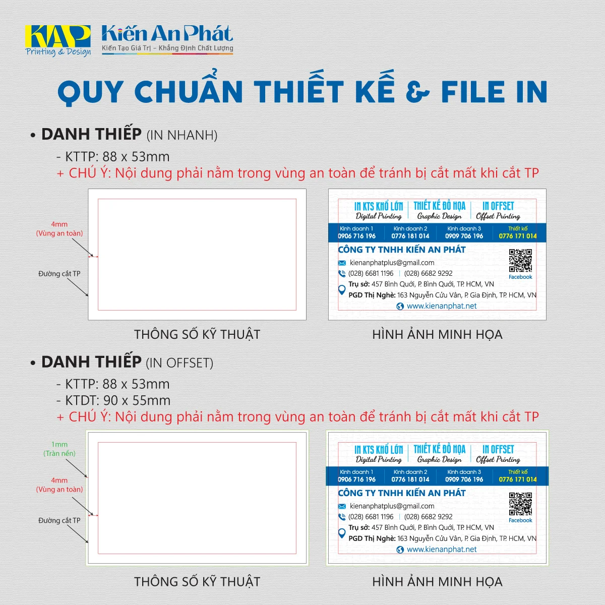 Quy chuẩn thiết kế in name card (danh thiếp) Kiến An Phát (kienanphat.net)