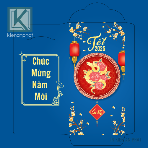 Top 10 mẫu bao lì xì đẹp 2025 năm Ất Tỵ tại in Kiến An Phát