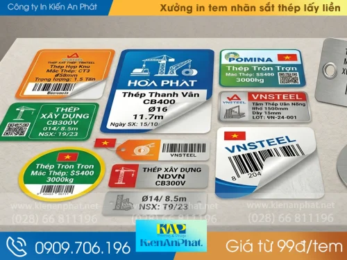 Xưởng in tem nhãn sắt thép lấy liền, giá từ 99đ/tem