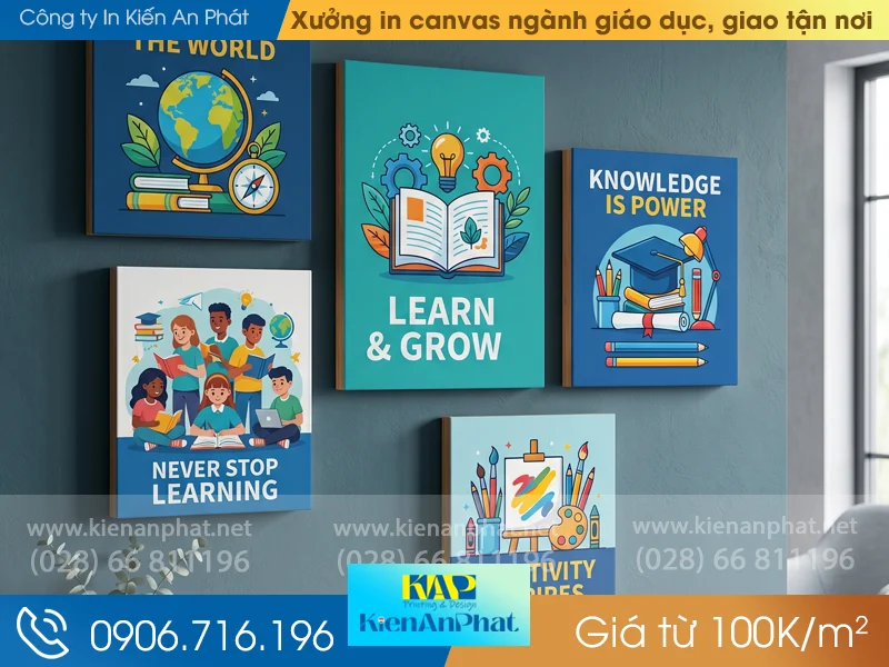Xưởng in canvas ngành giáo dục giá từ 100K, giao tận nơi