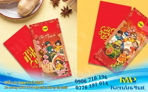 Mẫu in bao lì xì 2027 - Mẫu bao lì xì đinh mùi 2027