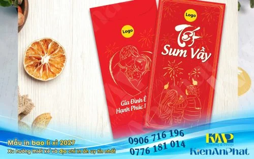 Mẫu in bao lì xì 2027 - Mẫu bao lì xì đinh mùi 2027