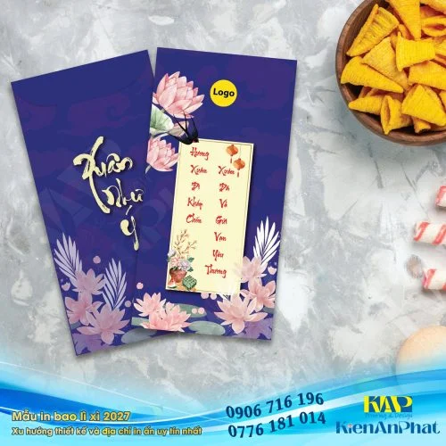 Mẫu in bao lì xì 2027 - Mẫu bao lì xì đinh mùi 2027