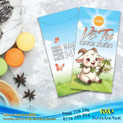 Mẫu in bao lì xì năm 2027 - Mẫu bao lì xì đinh mùi 2027