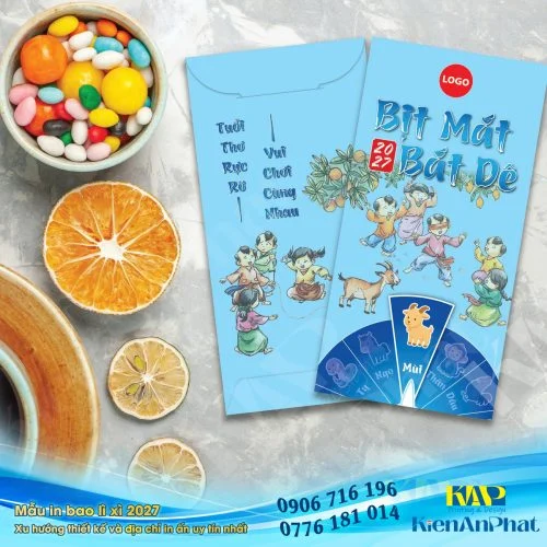 Mẫu in bao lì xì 2027 - Mẫu bao lì xì đinh mùi năm 2027